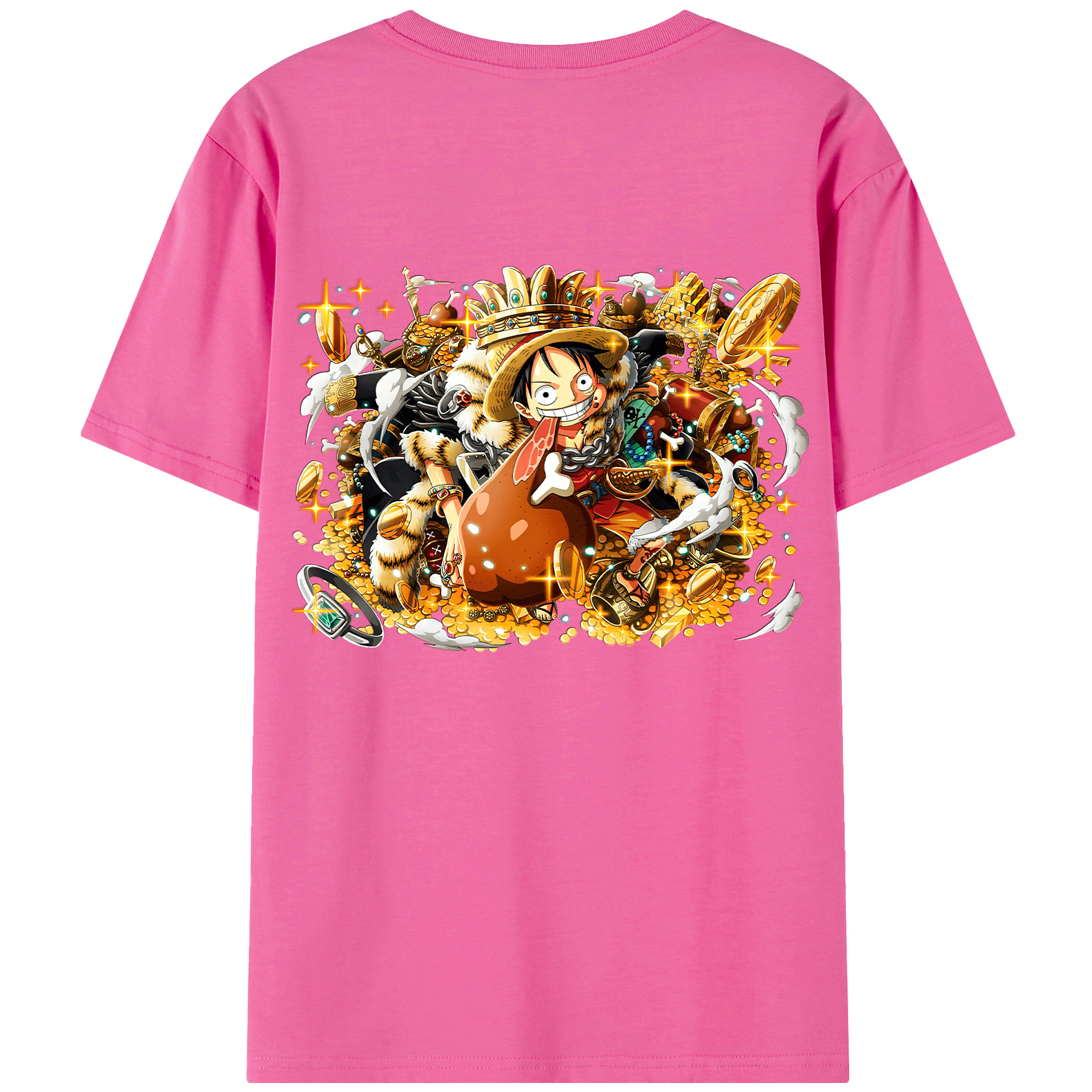 ワンピース モンキー・D・ルフィ ONE PIECE Monkey D. Luffy レディース半袖Tシャツ(バックプリント)
